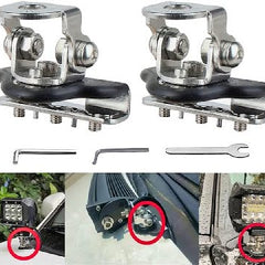 2pcs Car Stainless Steel Off-Road A Pillar Hood Lights Mount Bracket Clamp Holders