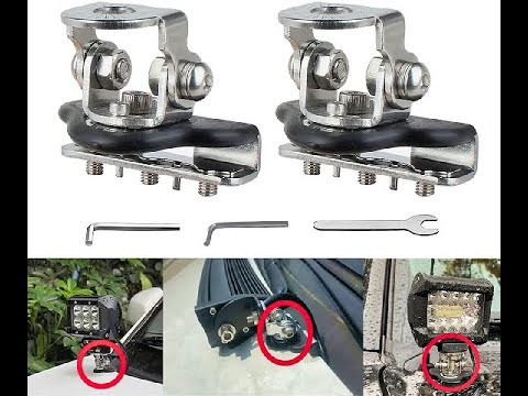 2pcs Car Stainless Steel Off-Road A Pillar Hood Lights Mount Bracket Clamp Holders