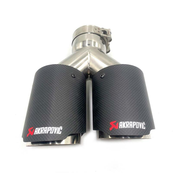 2pcs Inlet 63mm Outlet 89mm(Dual) AK carbon fiber tail pipe exhaust tip