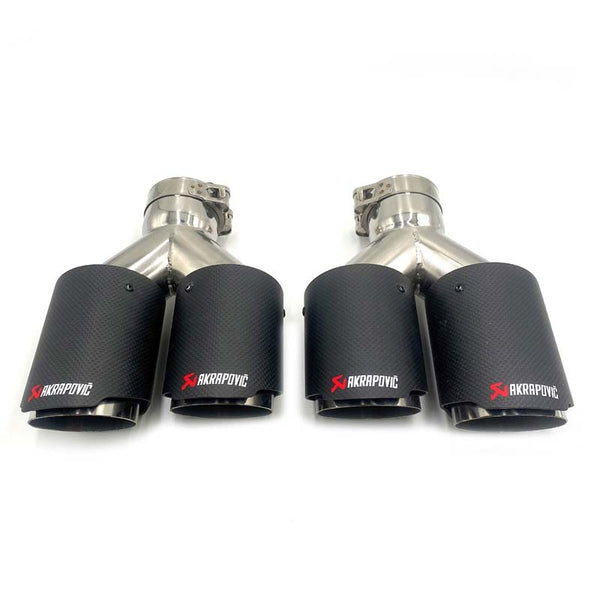 2pcs Inlet 63mm Outlet 89mm(Dual) AK carbon fiber tail pipe exhaust tip