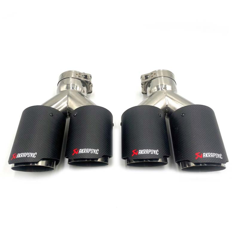 2pcs Inlet 63mm Outlet 89mm(Dual) AK carbon fiber tail pipe exhaust tip