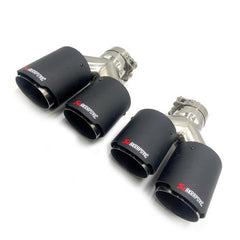2pcs Inlet 63mm Outlet 89mm(Dual) AK carbon fiber tail pipe exhaust tip