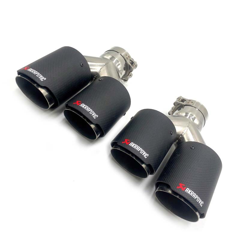 2pcs Inlet 63mm Outlet 89mm(Dual) AK carbon fiber tail pipe exhaust tip