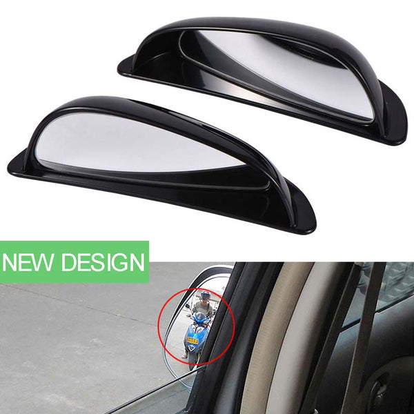 2pcs Left / Right Side Car Auto B Pillar Of Black Row Rear View Mirror Improve Visual Range Blind Spot