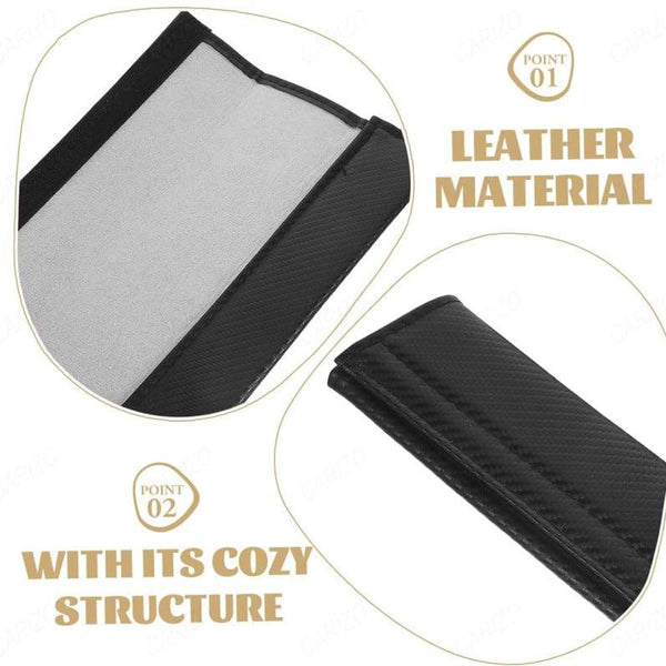 2Pcs RALLI Carbon Fiber Embroidery Car Seat Belt Cover Safety Shoulder Pads