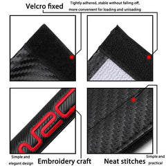 2Pcs TRANS Carbon Fiber Embroidery Car Seat Belt Cover Safety Shoulder Pads