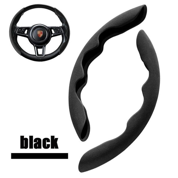 2pcs Universal ABS Style Car Steering Wheel Booster Cover Non-Slip Left & Right Side-Red