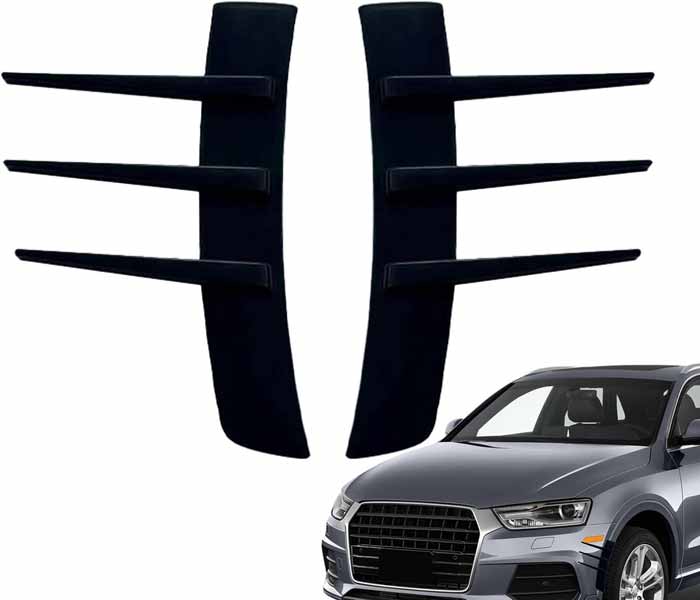 2Pcs Universal Car Spoiler Canards Kit Front Bumper Splitter, Anti-Collision Fender Side Vents Stickers