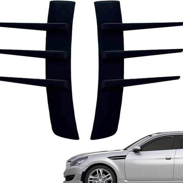 2Pcs Universal Car Spoiler Canards Kit Front Bumper Splitter, Anti-Collision Fender Side Vents Stickers