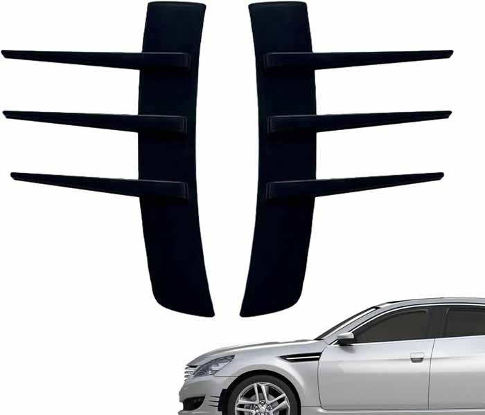 2Pcs Universal Car Spoiler Canards Kit Front Bumper Splitter, Anti-Collision Fender Side Vents Stickers