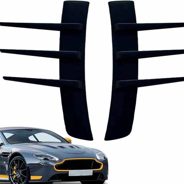 2Pcs Universal Car Spoiler Canards Kit Front Bumper Splitter, Anti-Collision Fender Side Vents Stickers