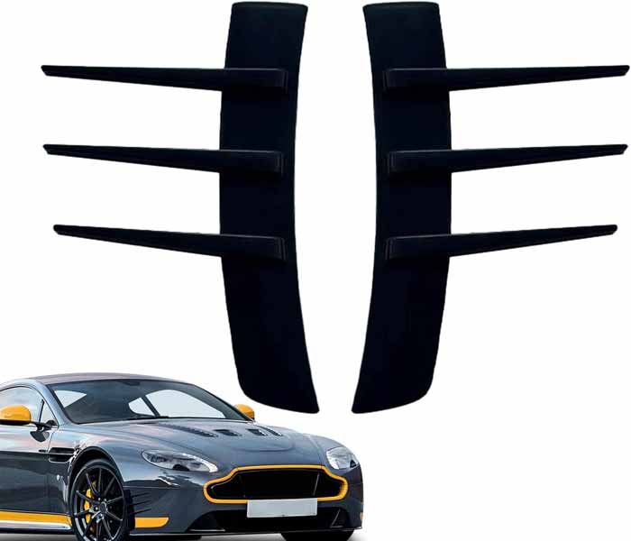 2Pcs Universal Car Spoiler Canards Kit Front Bumper Splitter, Anti-Collision Fender Side Vents Stickers