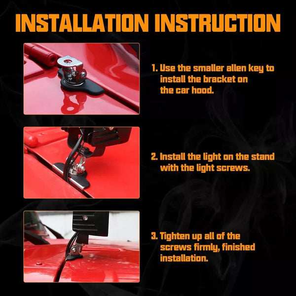2PCS Universal Pillar Hood Led Work Light bar Mount Bracket Clamp Holder Offroad