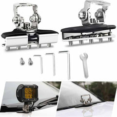 2PCS Universal Pillar Hood Led Work Light bar Mount Bracket Clamp Holder Offroad