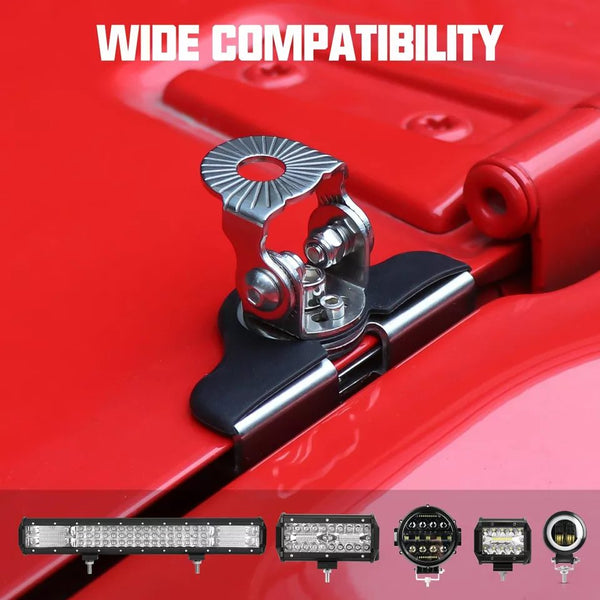 2PCS Universal Pillar Hood Led Work Light bar Mount Bracket Clamp Holder Offroad