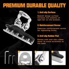 2PCS Universal Pillar Hood Led Work Light bar Mount Bracket Clamp Holder Offroad