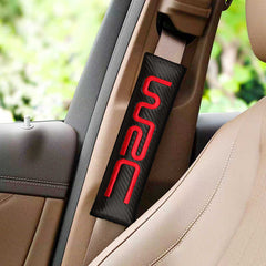 2Pcs WRC Carbon Fiber Embroidery Car Seat Belt Cover Safety Shoulder Pads