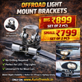 2PCS Universal Pillar Hood Led Work Light bar Mount Bracket Clamp Holder Offroad