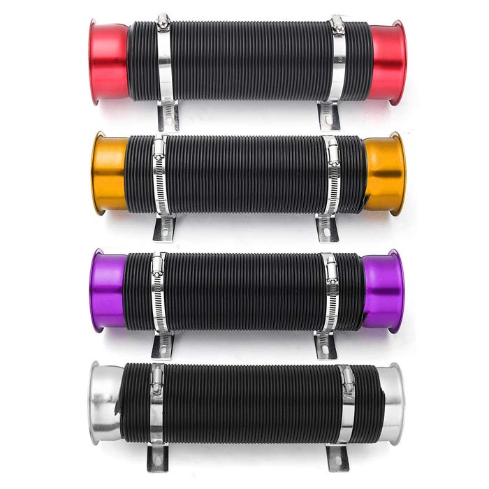 3'' Universal Car Cold Air Intake Feed Flexible Duct Pipe Inlet Hose Tube Duct (Assorted Color)