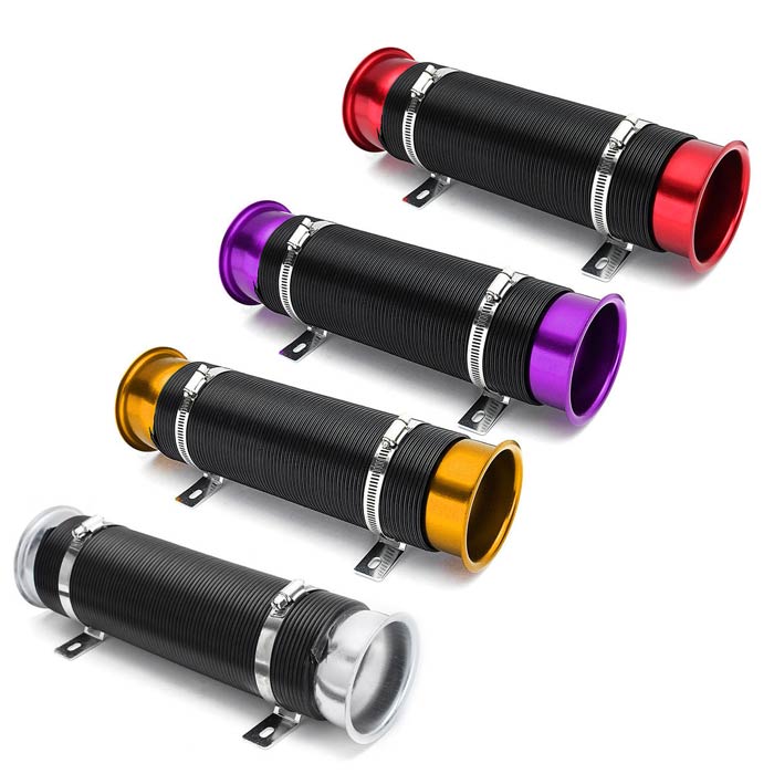 3'' Universal Car Cold Air Intake Feed Flexible Duct Pipe Inlet Hose Tube Duct (Assorted Color)