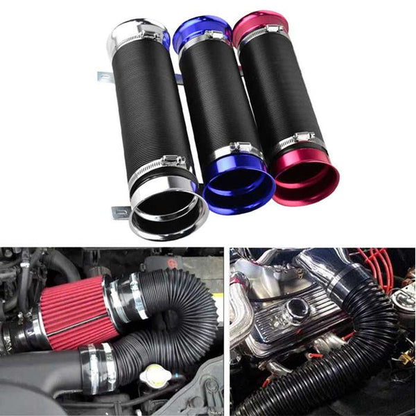 3'' Universal Car Cold Air Intake Feed Flexible Duct Pipe Inlet Hose Tube Duct (Assorted Color)