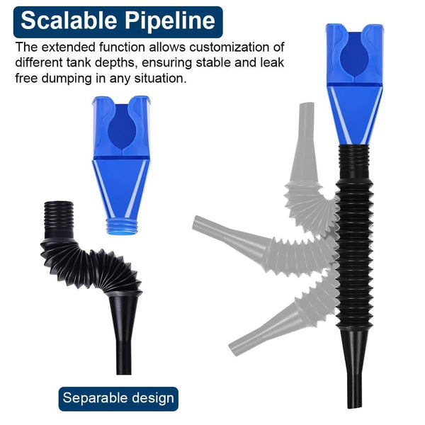 Car Universal Fuel Funnel With Hose & Filter Anti Spill Liquid Transfer Tool