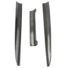 3 Pcs Carbon Fiber PVC Car Rear Wing Lip Spoiler Tail Trunk Roof Trim Universal