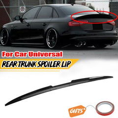 3PCS Black Car Rear Trunk Wing Lip Trim Spoiler Tail Trunk Roof Universal