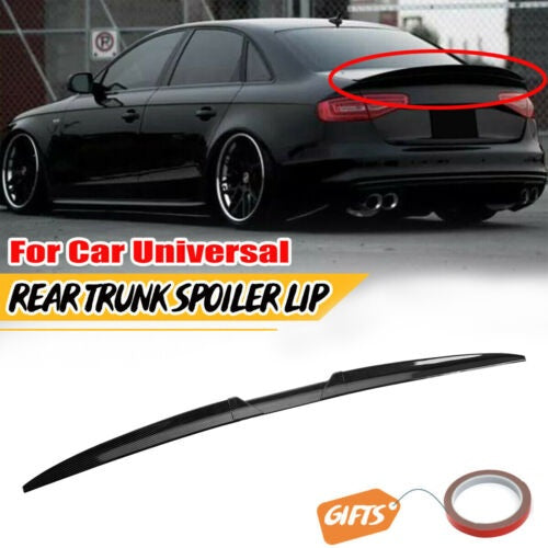 3PCS Black Car Rear Trunk Wing Lip Trim Spoiler Tail Trunk Roof Universal