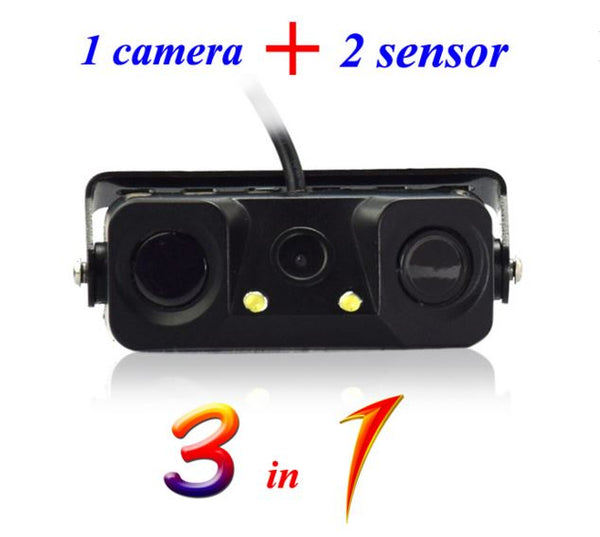 3in1 Car Visual Reversing Night Vision Backup Parking Sensor CCD Camera.