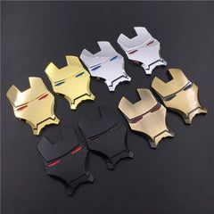 3D Metal Iron Robot Mask Car Emblem Stickers Logo Avengers Car Styling Decals Exterior Accessories