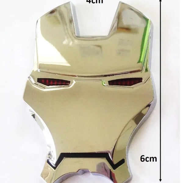 3D Metal Iron Robot Mask Car Emblem Stickers Logo Avengers Car Styling Decals Exterior Accessories