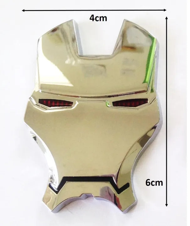 3D Metal Iron Robot Mask Car Emblem Stickers Logo Avengers Car Styling Decals Exterior Accessories
