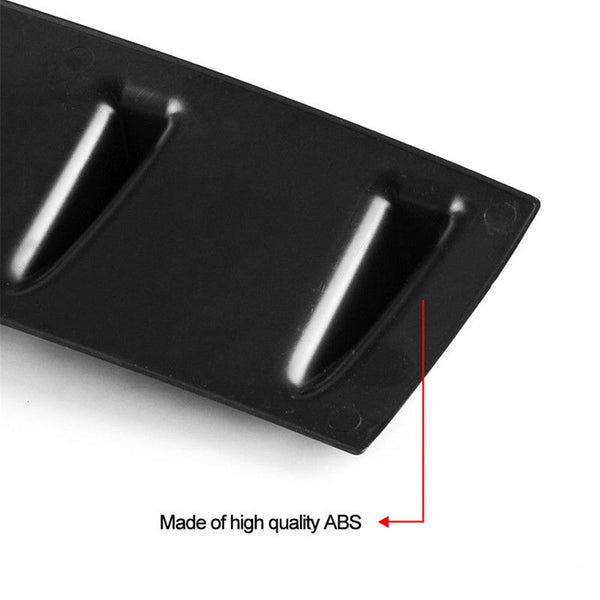 3Fin Universal Lower Rear Body Bumper Lip Diffuser Shark Fin Spoiler Gloss Black