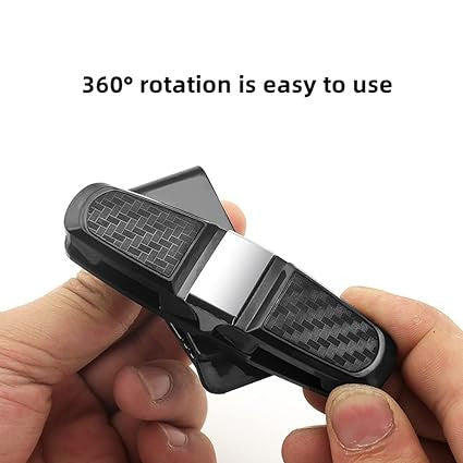 Car Sunglasses Holder Clip 180° Rotatable Visor Mount With Card Slot
