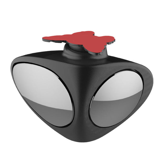1pcs 3R Car Double Side Blind Spot Rearview Mirror HD 360° Wide Angle Reversing Auxiliary Mirror - Black（Right）