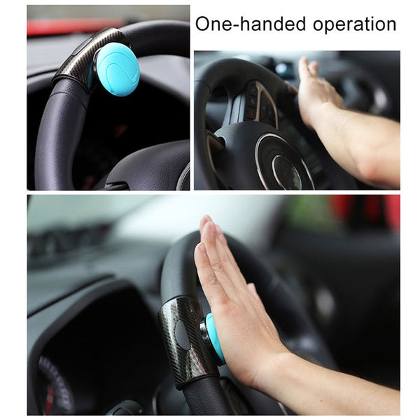 3R-2151 BLUE 360 Rotation Car Steering Wheels Spinner Knob Power Save Easy Turn Ball Booster