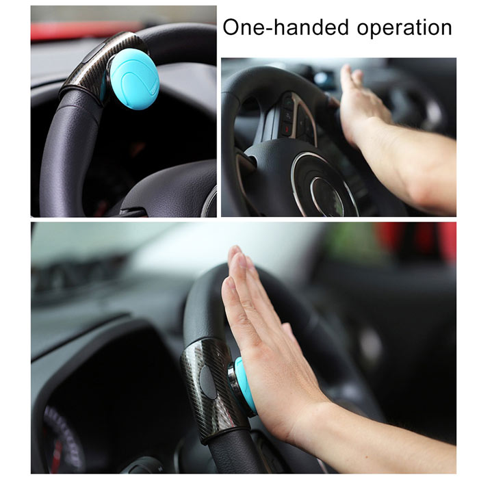 3R-2151 BLUE 360 Rotation Car Steering Wheels Spinner Knob Power Save Easy Turn Ball Booster