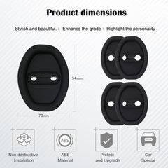 4 Pcs Car Silicone Door Latch Protective Cover Silent Shock Pads Vehicle Doors Locks Guard Stopper Set Auto Protector Automotive Tools Supplies [8x6x1 Cm]