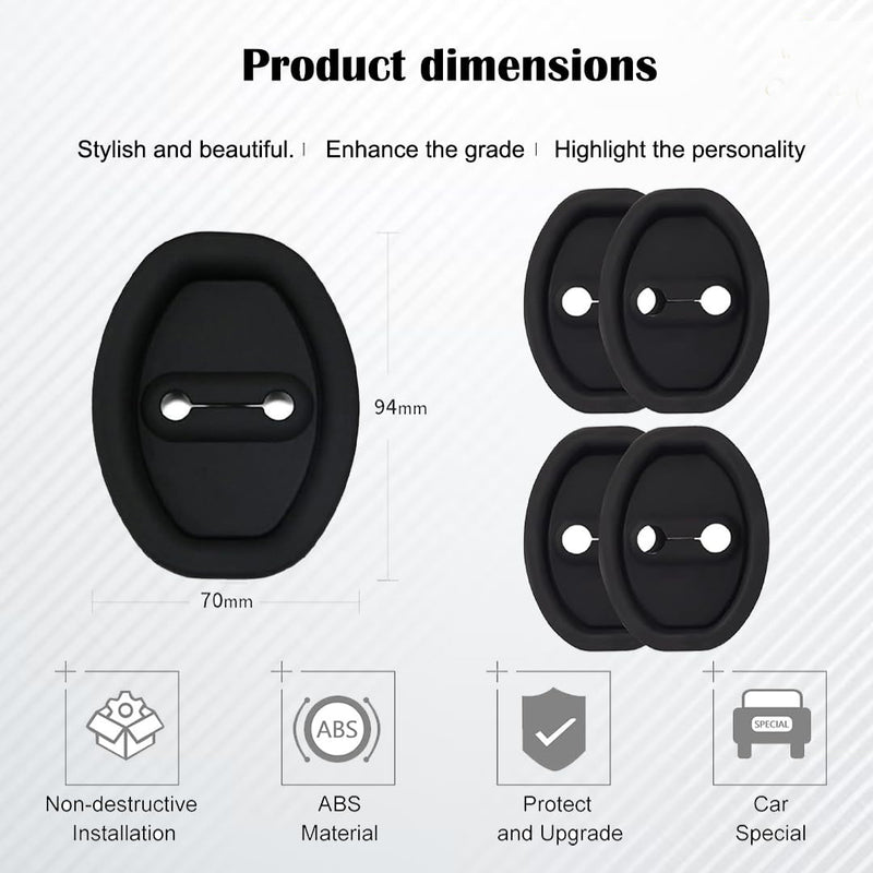 4 Pcs Car Silicone Door Latch Protective Cover Silent Shock Pads Vehicle Doors Locks Guard Stopper Set Auto Protector Automotive Tools Supplies [8x6x1 Cm]
