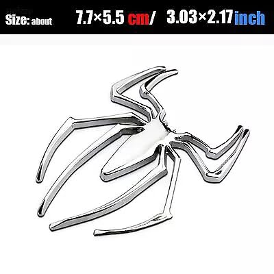 Spider Emblems Badges Sticker, Metal Chrome Auto Badges, Cool Spider Logo Car Body Sticker, Universal Car Decoration Automotive Decals for Scratch Cover, Fit Most Vehicles-Red