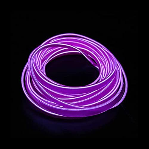 Purple 5 Feet Flexible EL Wire Glowing Neon Car Light + Inverter