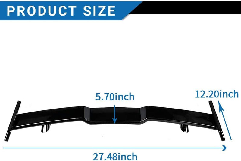 Car Glossy Black Rear Spoiler TRD Sporty Style Rear Boot Lid Wing Rear Trunk Car Spoiler Auto Lip Tail Wing Rear Trunk Wing Spoiler car Decorative accessories-1PC