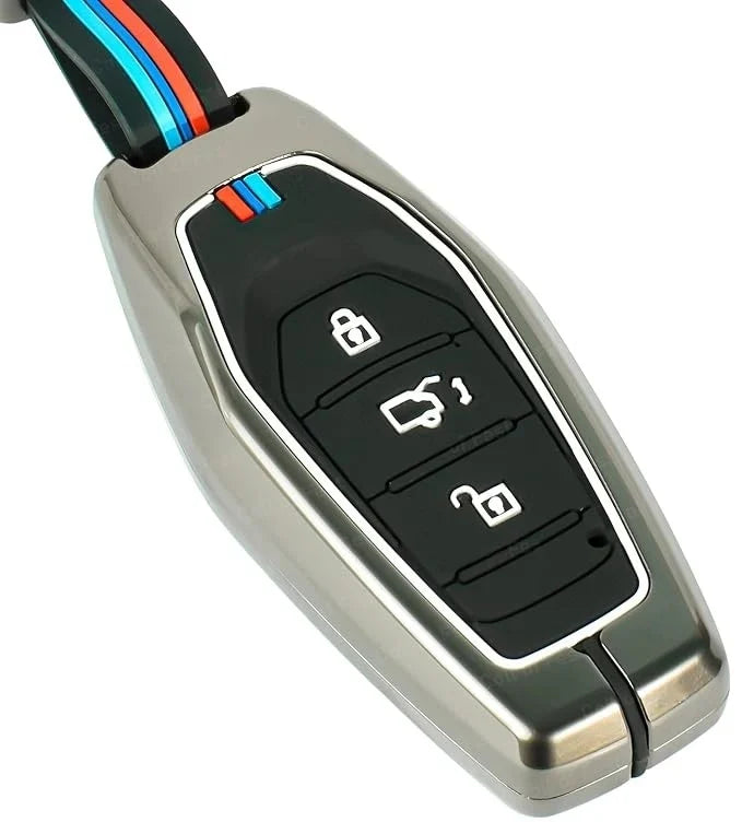 3 Button Metal Key Cover For Mahindra XUV 500 (PUSH BUTTON START)