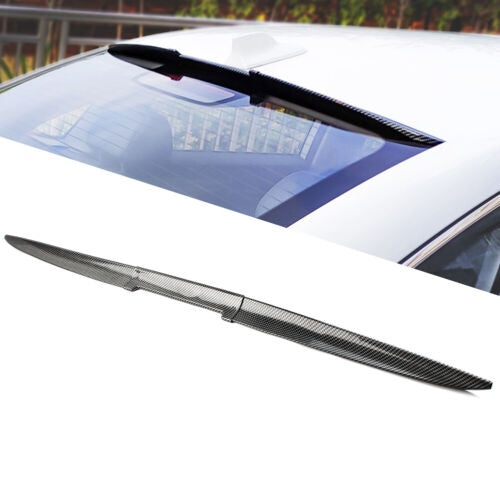 3 Pcs Carbon Fiber PVC Car Rear Wing Lip Spoiler Tail Trunk Roof Trim Universal