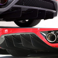 4Fin Universal Lower Rear Body Bumper Lip Diffuser Shark Fin Spoiler Gloss Black