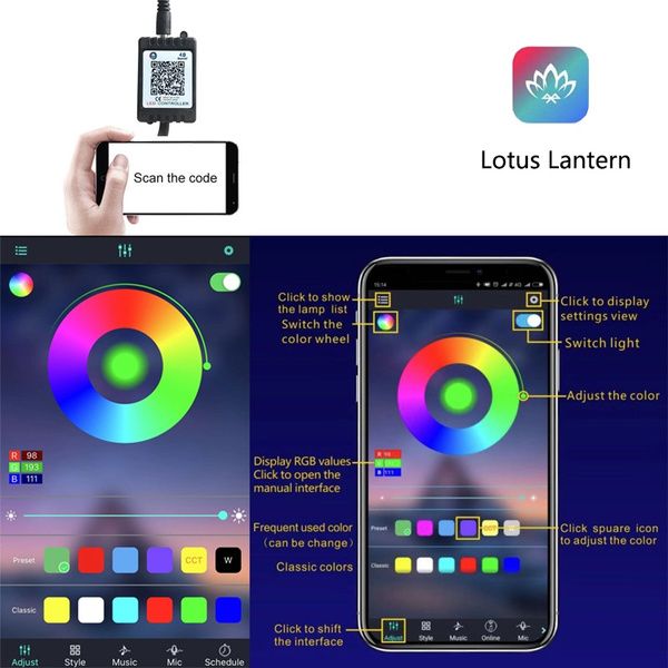 4PCS 2x90cm + 2x120cm 12V IP65 Bluetooth App Control Flowing Color RGB LED Strip Under Car Tube Underglow Underbody System Neon Light