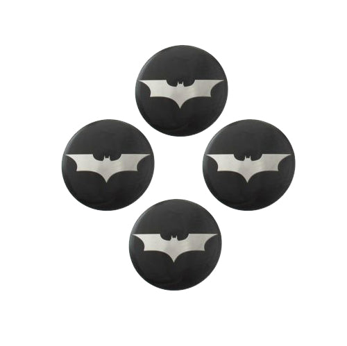 4pcs Bat Logo Car Wheel Center Hub Cap Caps Badge Sticker Decal 60mm