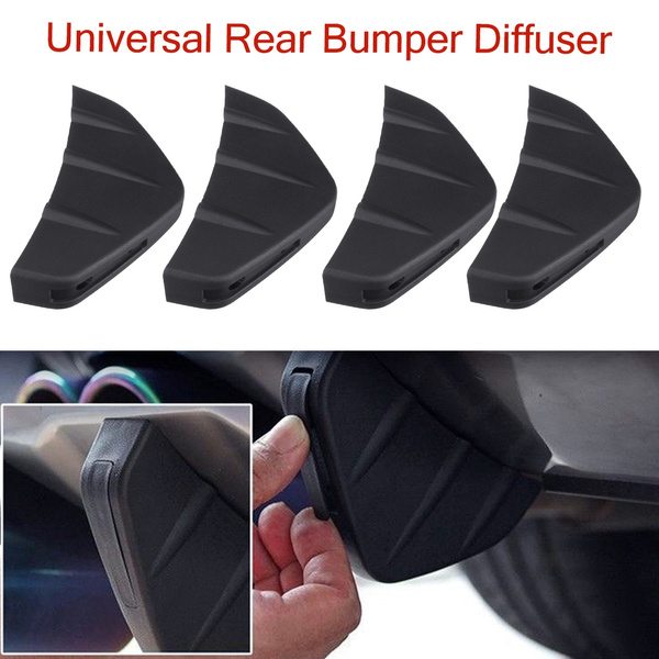 4pcs Black Car Rear Bumper Fin Canard Splitter Diffuser Valence Spoiler
