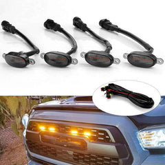 4Pcs LED Front Grille Running Lights For Car-Smoke